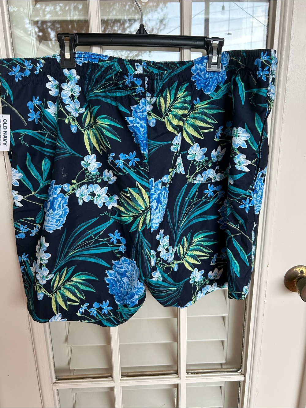 Old Navy Men's Navy Blue Floral Swim Bermudas